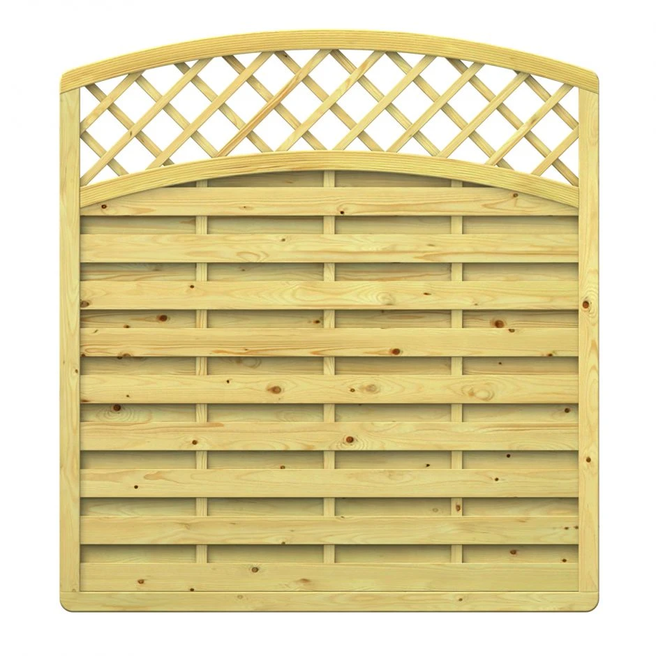 TraumGarten Sichtschutzzaun Holz XL Gitter-rund-oben