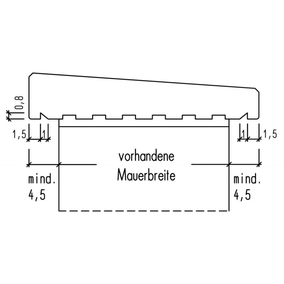 WESERWABEN Mauerabdeckung Pultdach Naturgrau â Bild 4