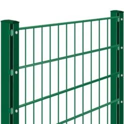 Doppelstabmattenzaun Rundum-sorglos-Paket MoosgrĂŒn